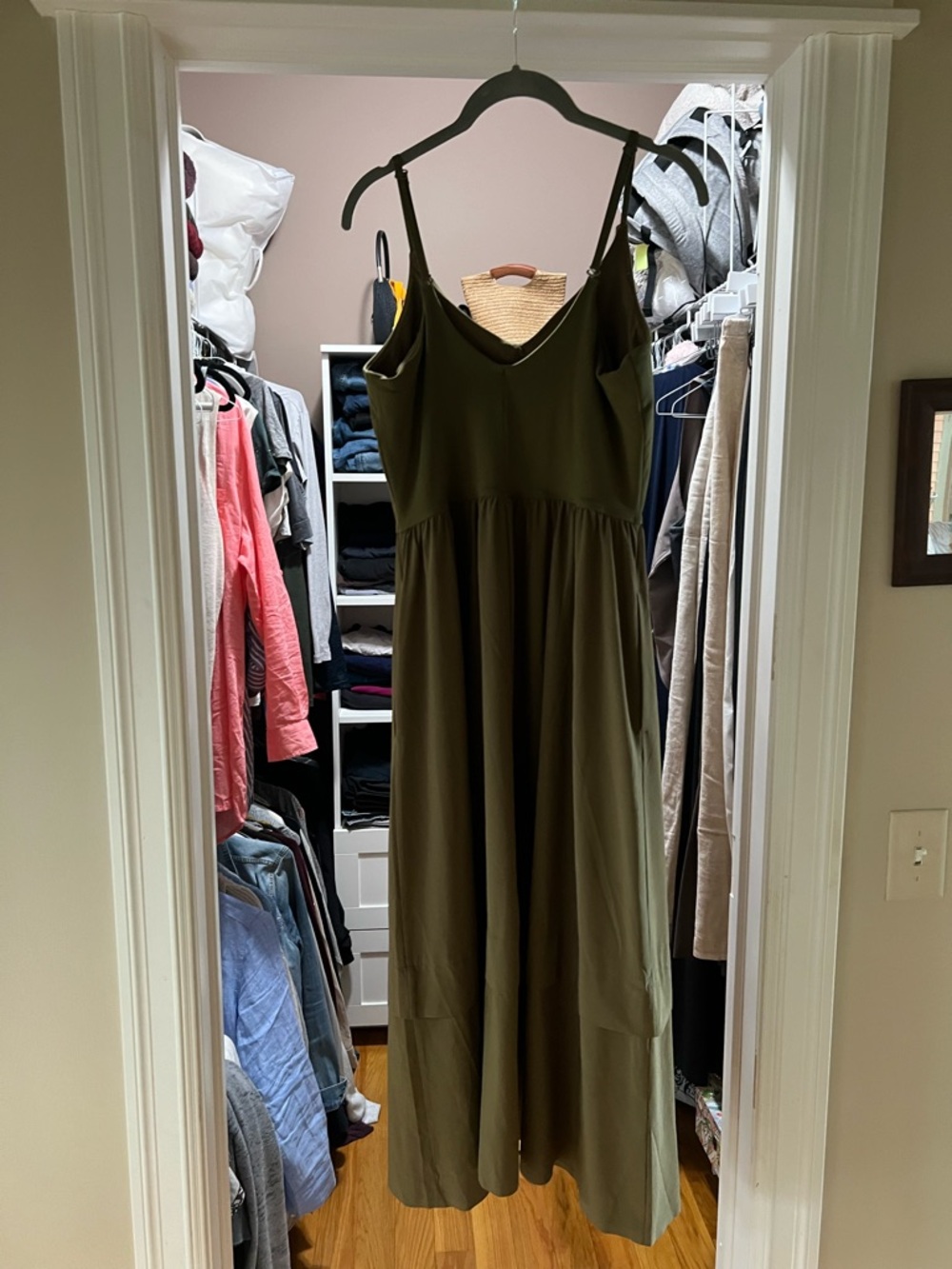 Athleta Olive Green V-Neck  Sundress - Picture 2 of 3